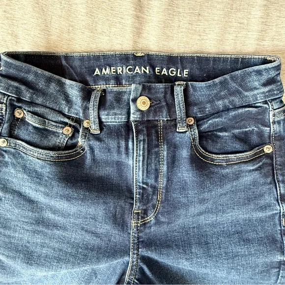 American Eagle Outfitters Women's Dark Wash Flare Jeans - Picture 4 of 10